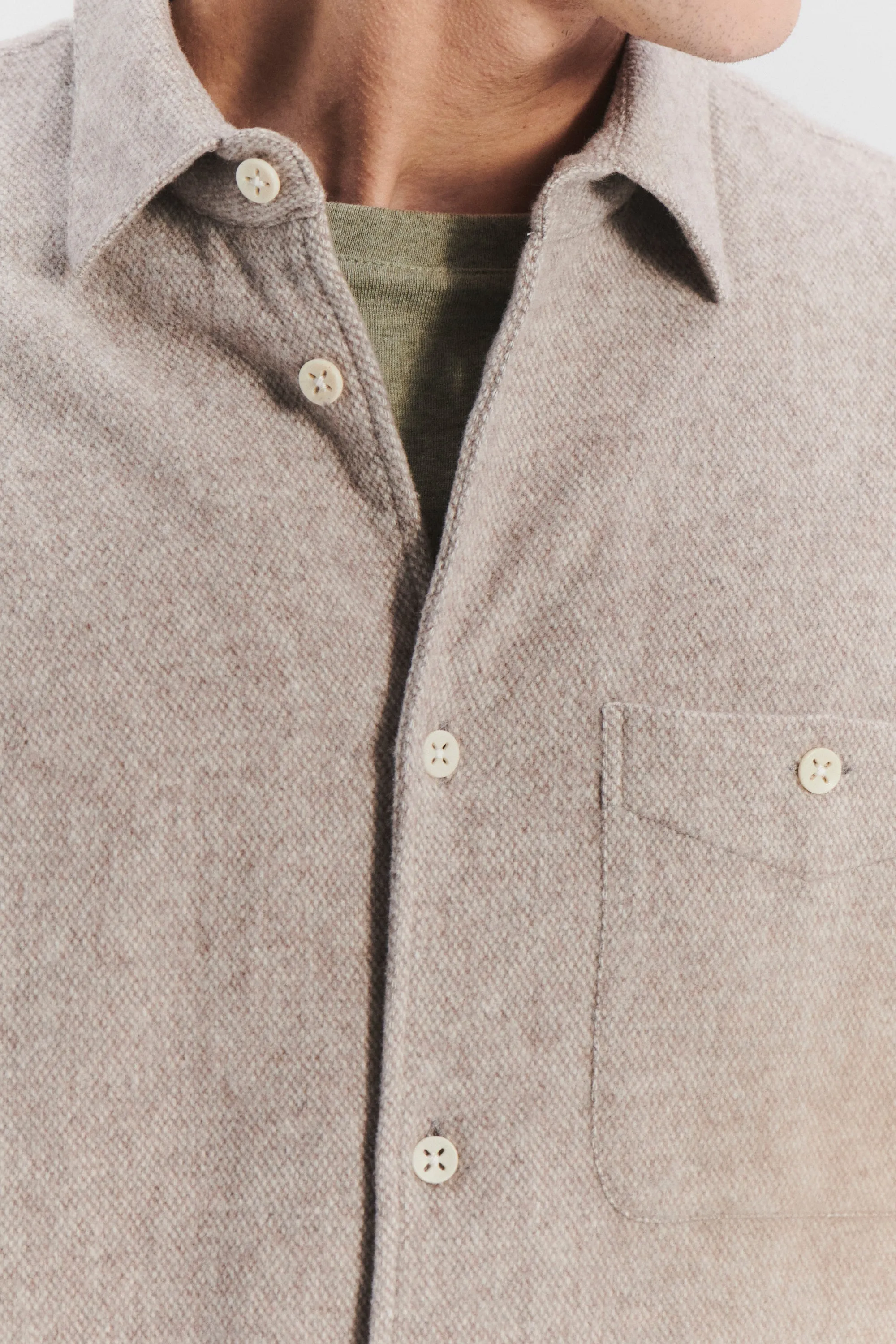 Strong Shirt in a Beige Recycled Structural Flannel with Hemp Buttons sold by Delikatessen product image thumbnail 2
