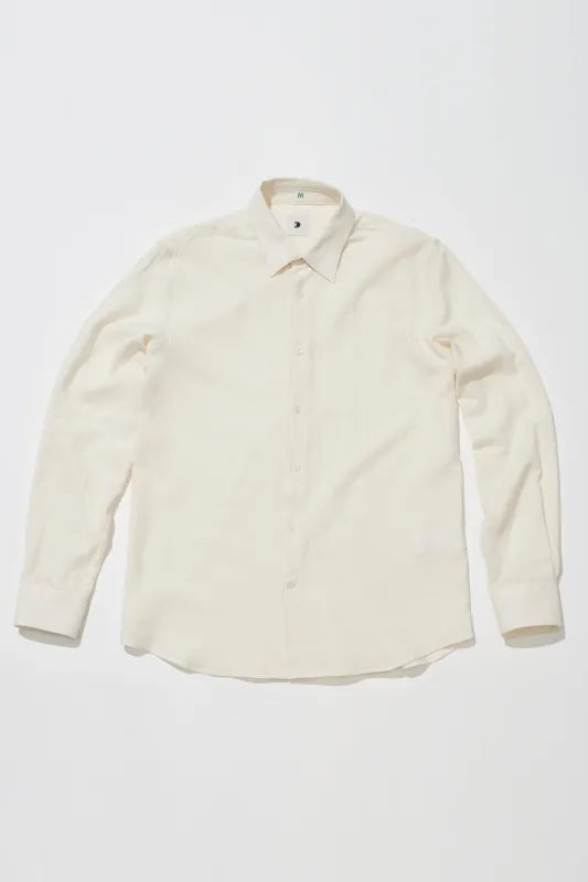 Feel Good Shirt in a Very Soft Cream White Japanese Organic Cotton sold by Delikatessen