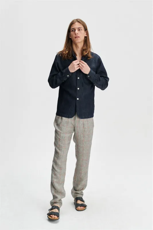 Strong Shirt in a Rinsed Blue Denim Mix of Italian Cotton and Hemp sold by Delikatessen