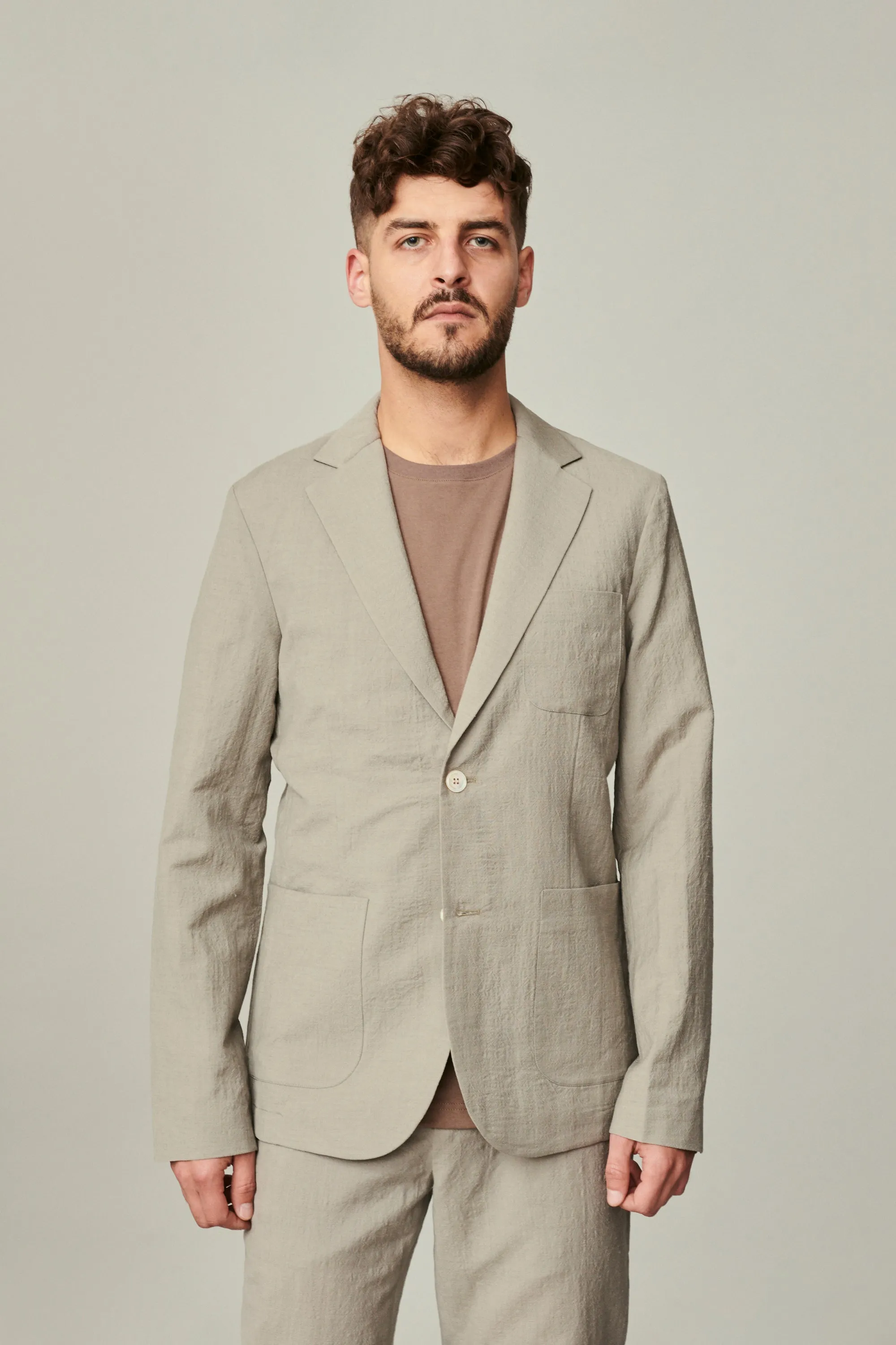 Winter Jacket in a Creamy Beige Polish Raw Wool with MEIDA Thermo Insulation sold by Delikatessen product image thumbnail 5