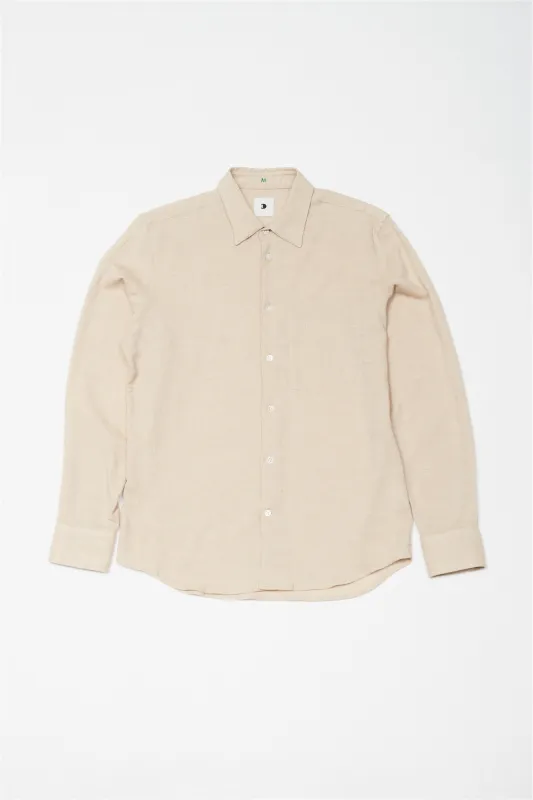 Feel Good Shirt in a Very Soft Beige Japanese Organic Cotton sold by Delikatessen