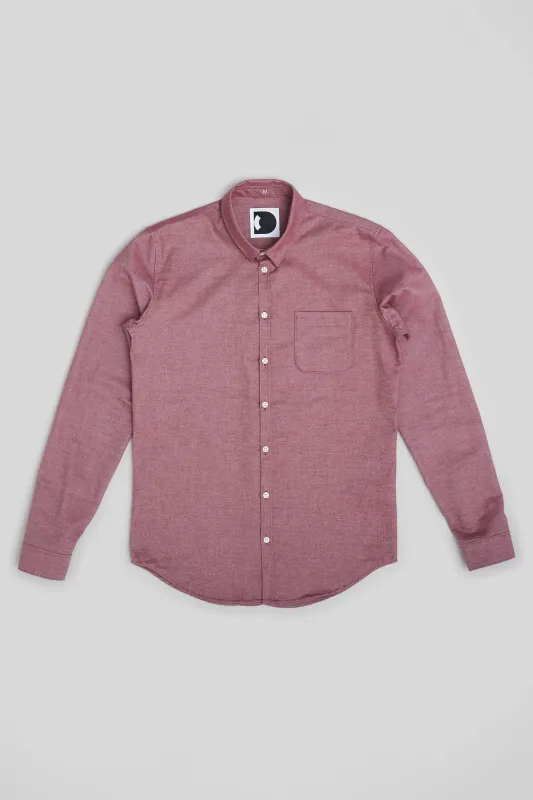 Proper Shirt in Wine Red Brushed Soft Cotton Portuguese Flannel sold by Delikatessen