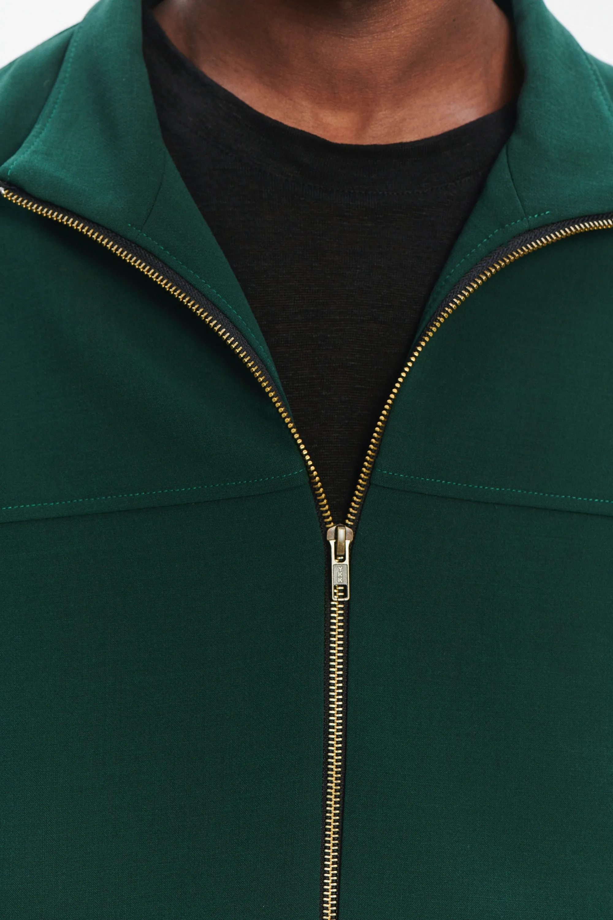New Zipped Blouson Jacket in Green Finest Wool from Giuseppe Botto sold by Delikatessen product image thumbnail 2