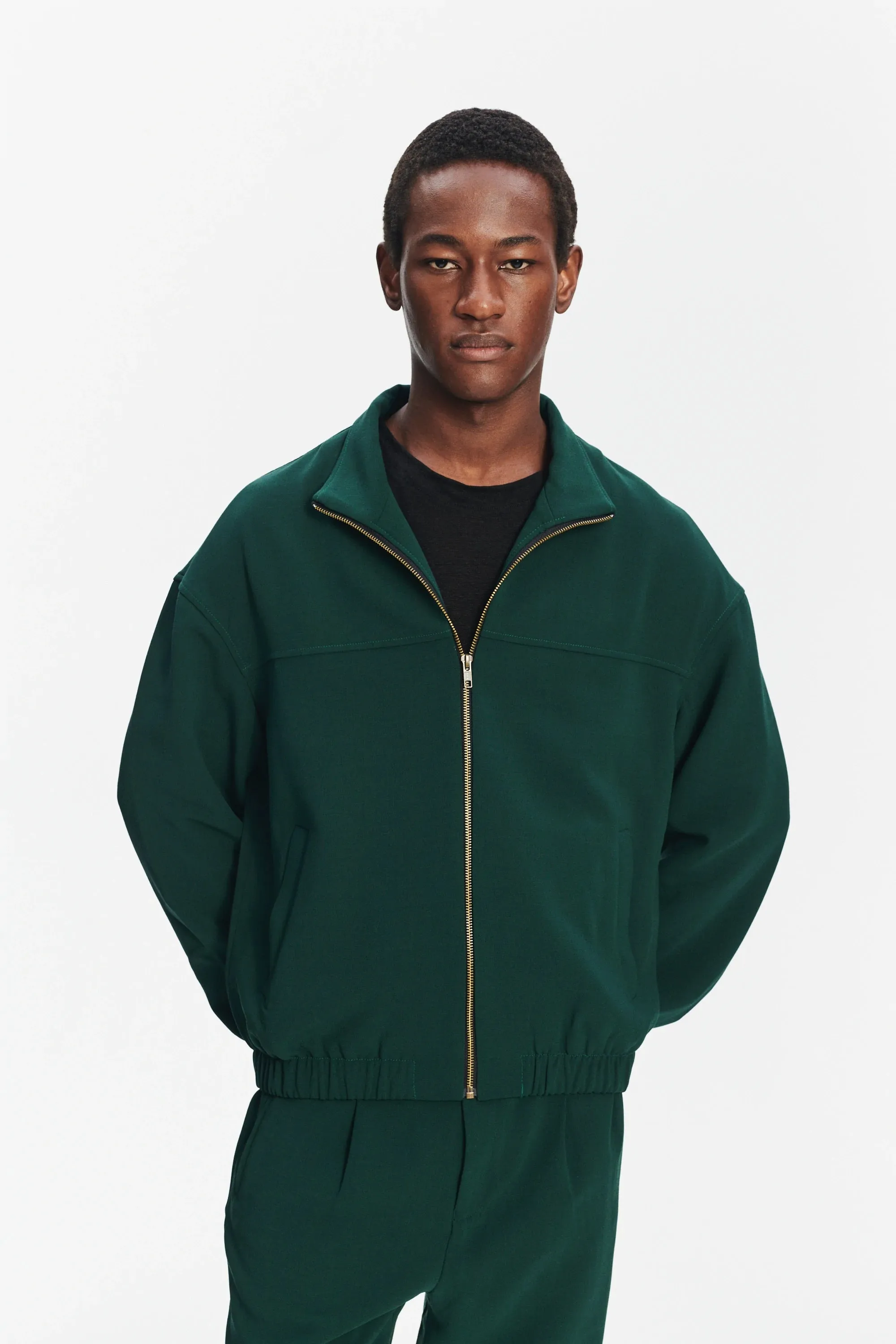 New Zipped Blouson Jacket in Green Finest Wool from Giuseppe Botto sold by Delikatessen product image thumbnail 5