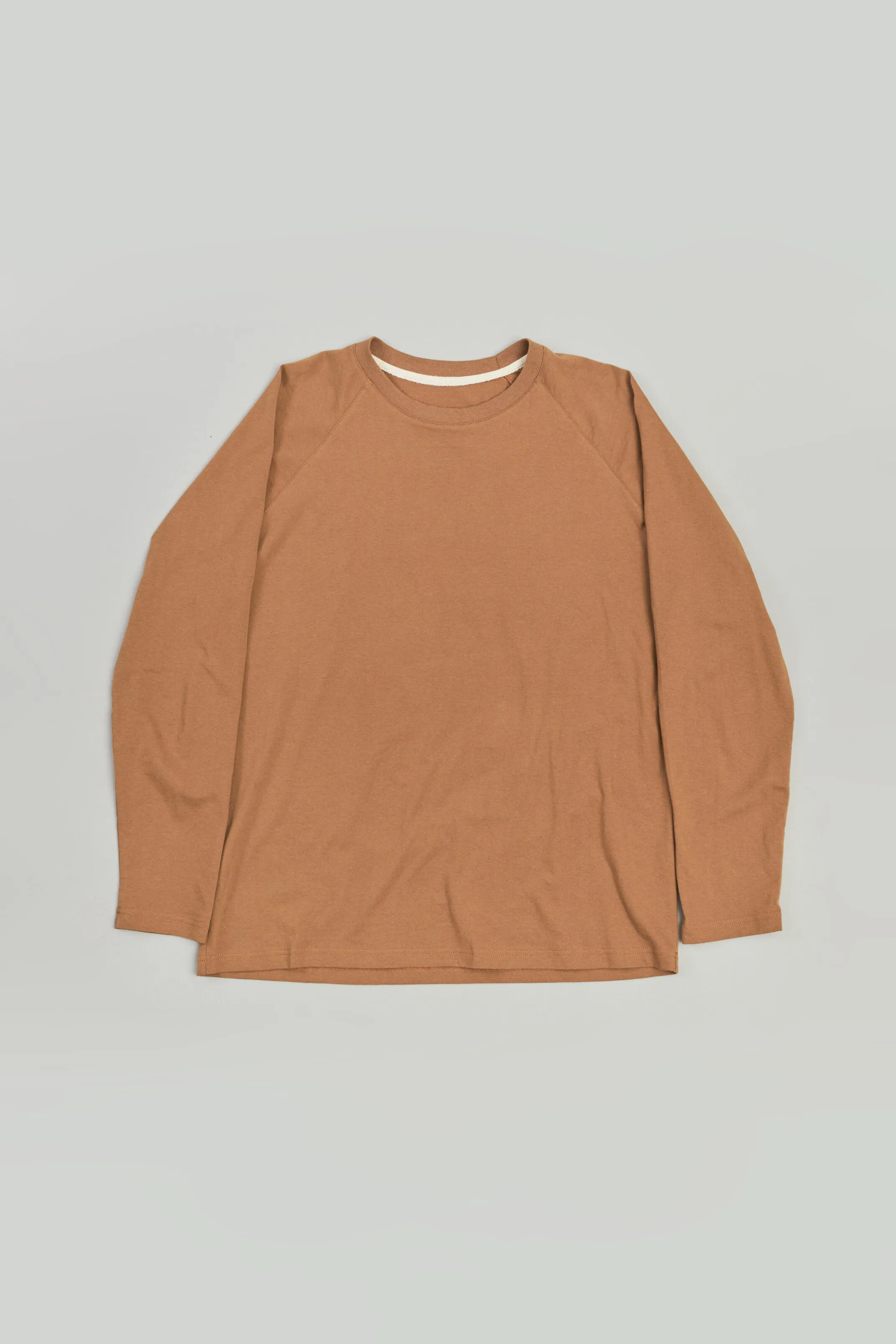 Long Sleeve T-Shirt in a Mustard Dark Yellow Japanese Organic Cotton sold by Delikatessen
