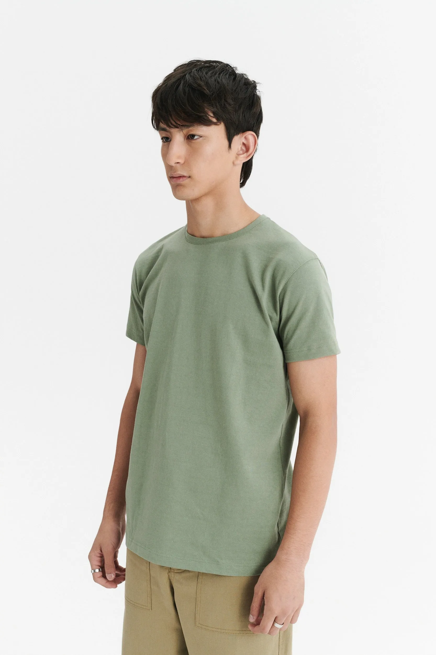 Relaxed T-Shirt in a Green Sage Japanese Sturdy Cotton Jersey sold by Delikatessen product image thumbnail 3