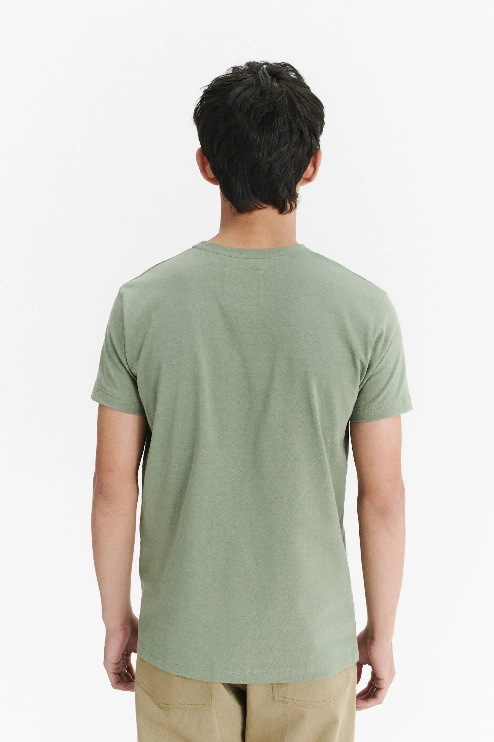 Relaxed T-Shirt in a Green Sage Japanese Sturdy Cotton Jersey sold by Delikatessen product image thumbnail 4