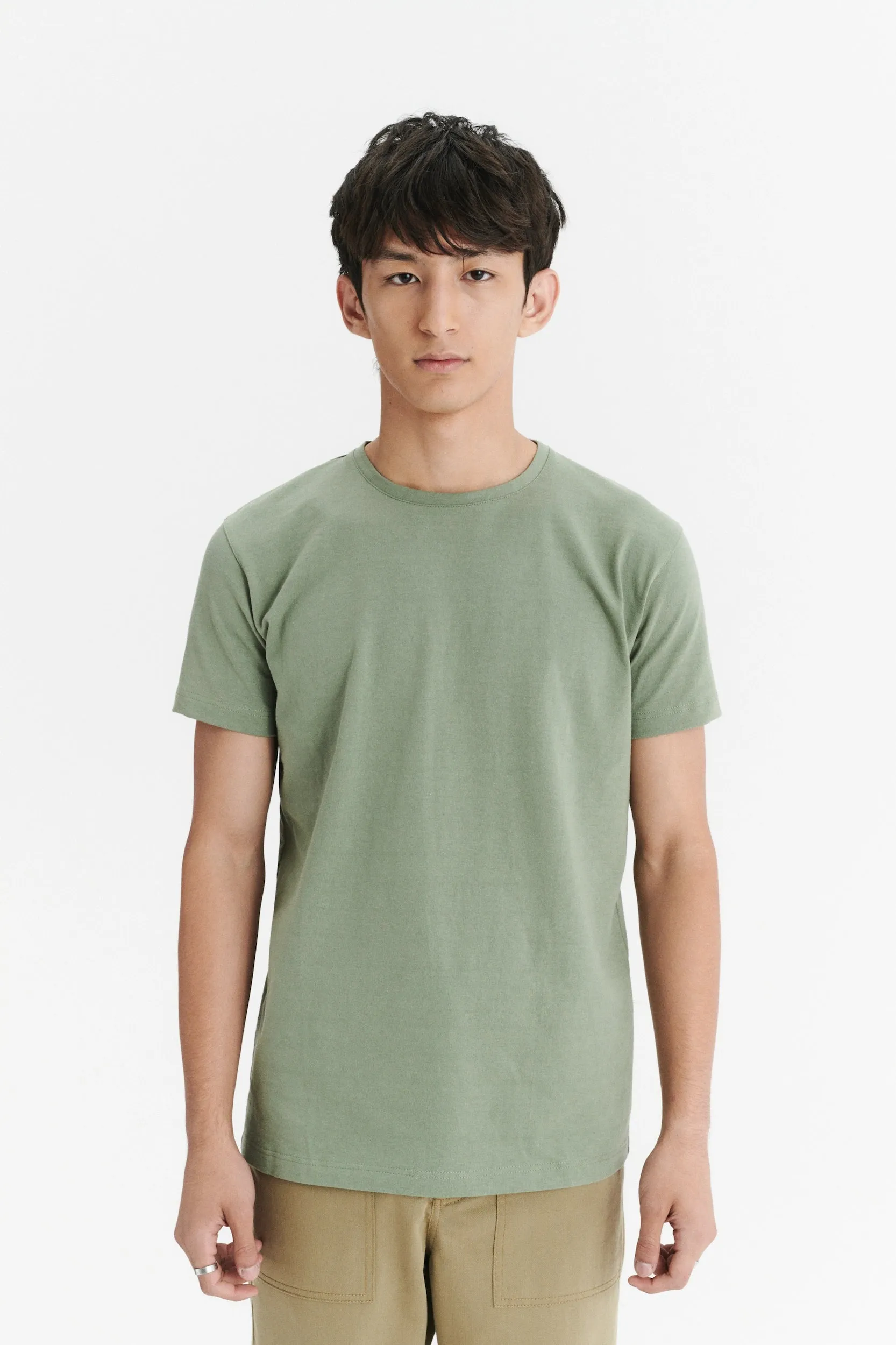 Relaxed T-Shirt in a Green Sage Japanese Sturdy Cotton Jersey sold by Delikatessen product image thumbnail 2