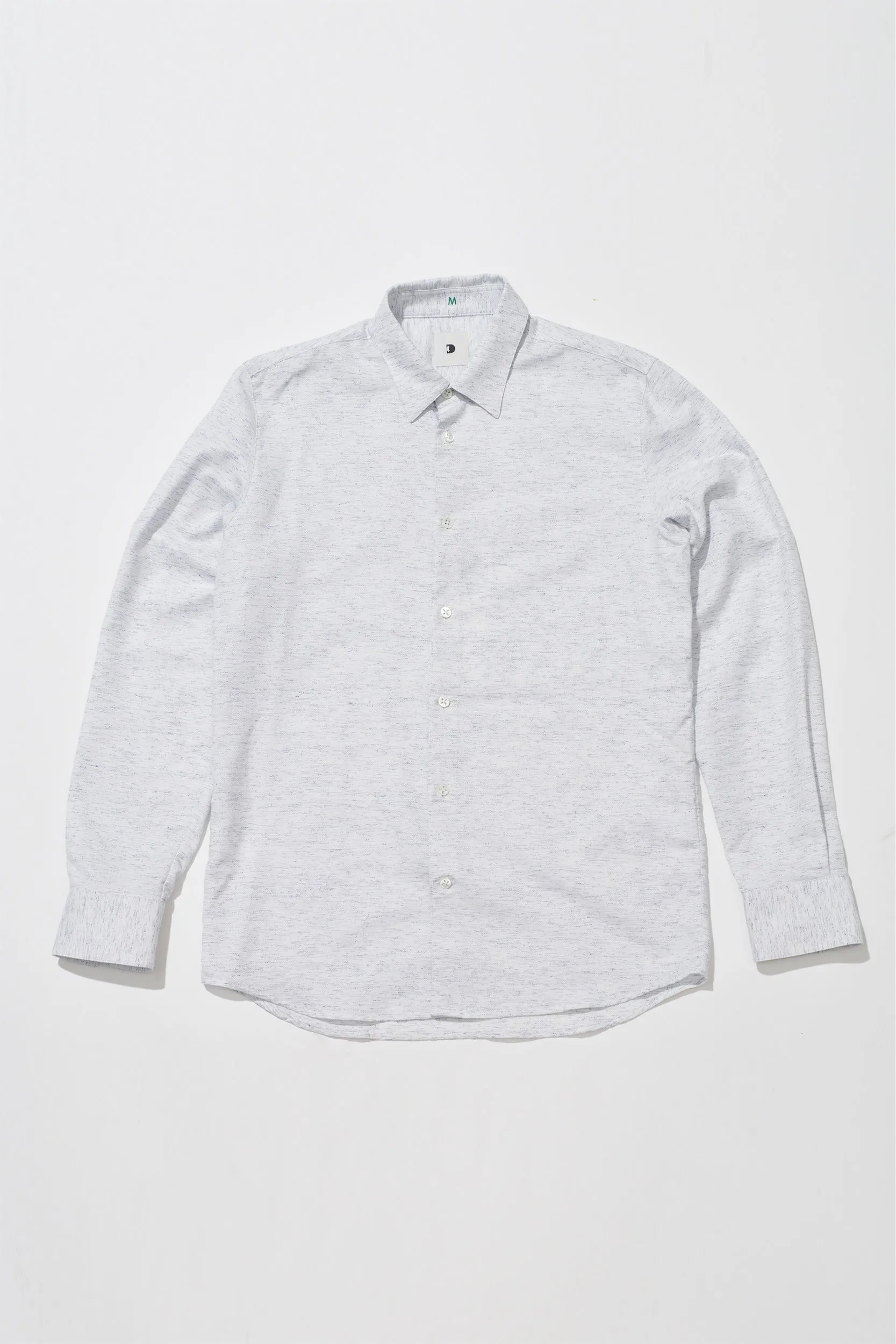 Feel Good Shirt in an Off-White Soft Airy Sustainable Italian Cotton and Recycled Polyester Blend by Cottonificio Canclini sold by Delikatessen