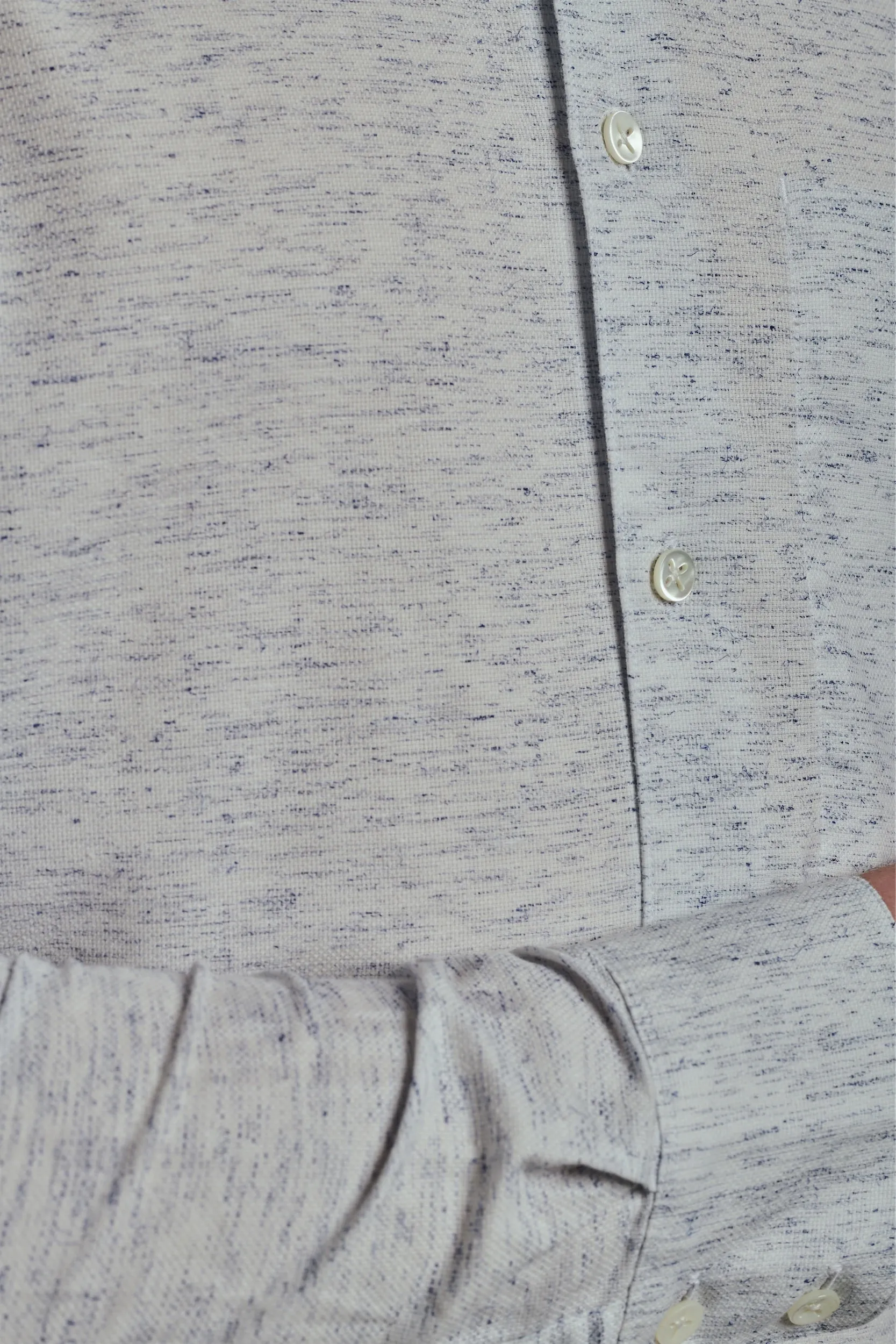 Feel Good Shirt in an Off-White Soft Airy Sustainable Italian Cotton and Recycled Polyester Blend by Cottonificio Canclini sold by Delikatessen product image thumbnail 5