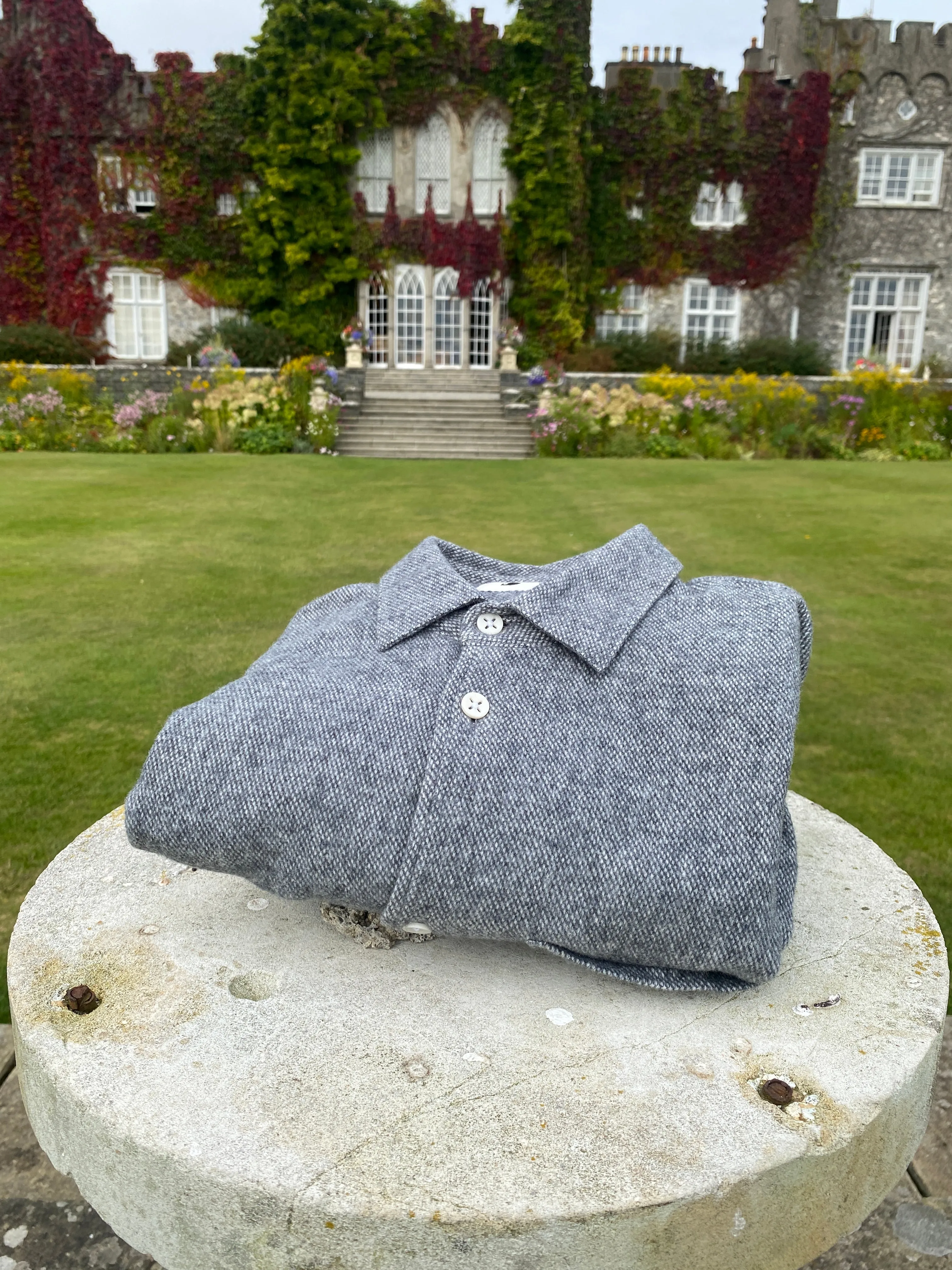 Strong Shirt in a Grey Recycled Structural Italian Cotton Flannel - Sample sold by Delikatessen product image thumbnail 2