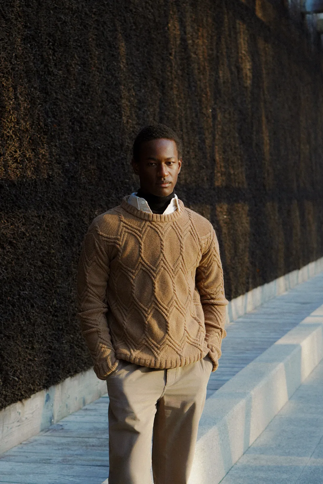 Crewneck In Recycled Cashmere - Camel sold by Delikatessen product image thumbnail 4