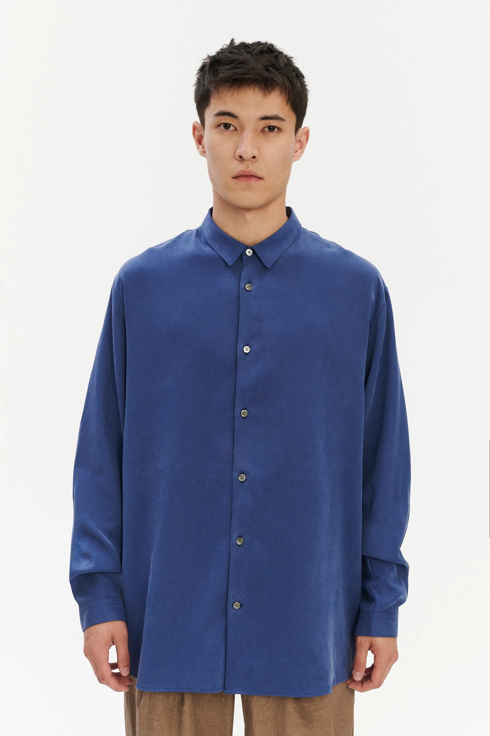 Japanese Lyocell and Cotton Blend in Oversized Boxy Shirt sold by Delikatessen product image thumbnail 4