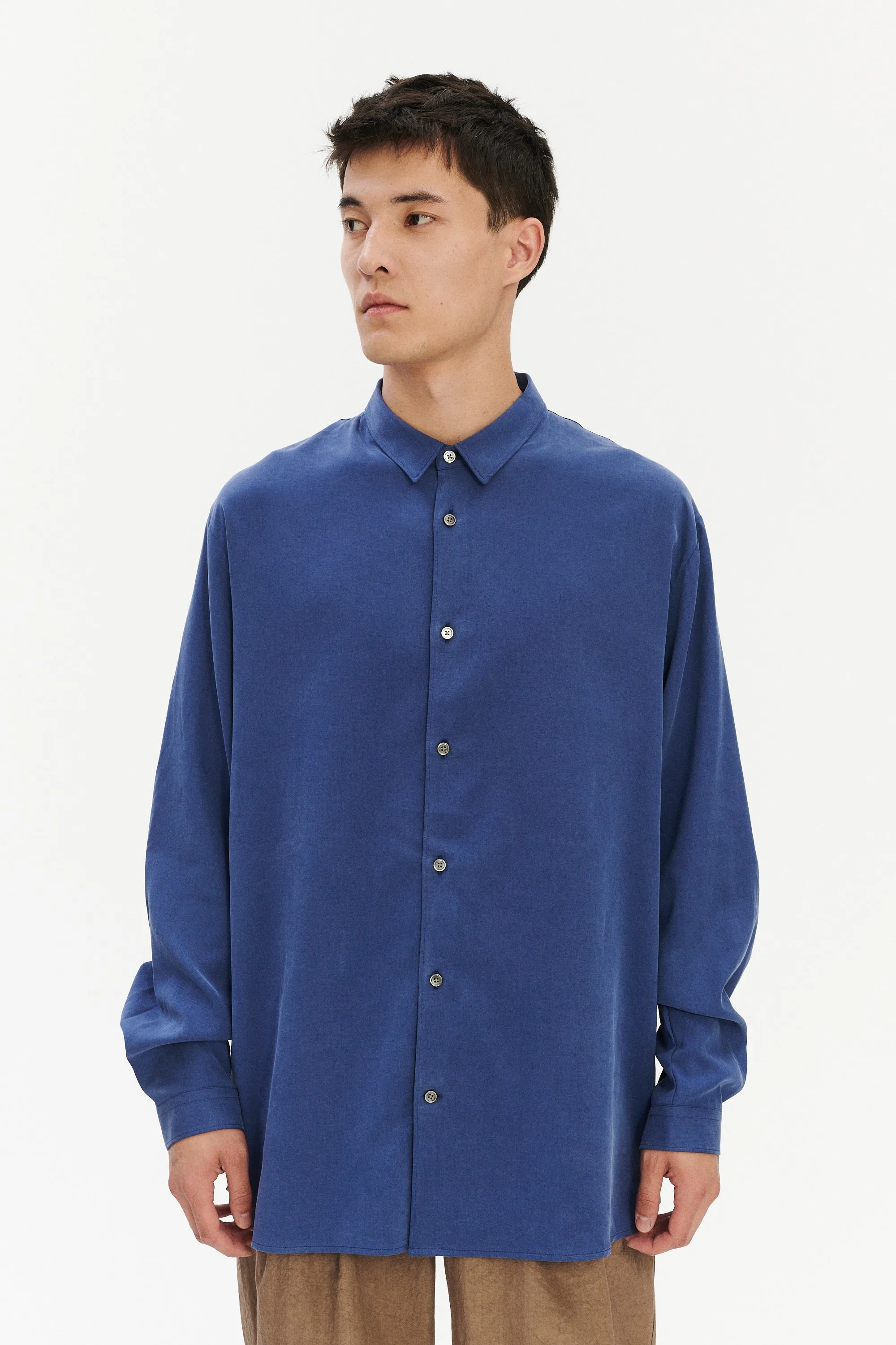 Japanese Lyocell and Cotton Blend in Oversized Boxy Shirt sold by Delikatessen product image thumbnail 5