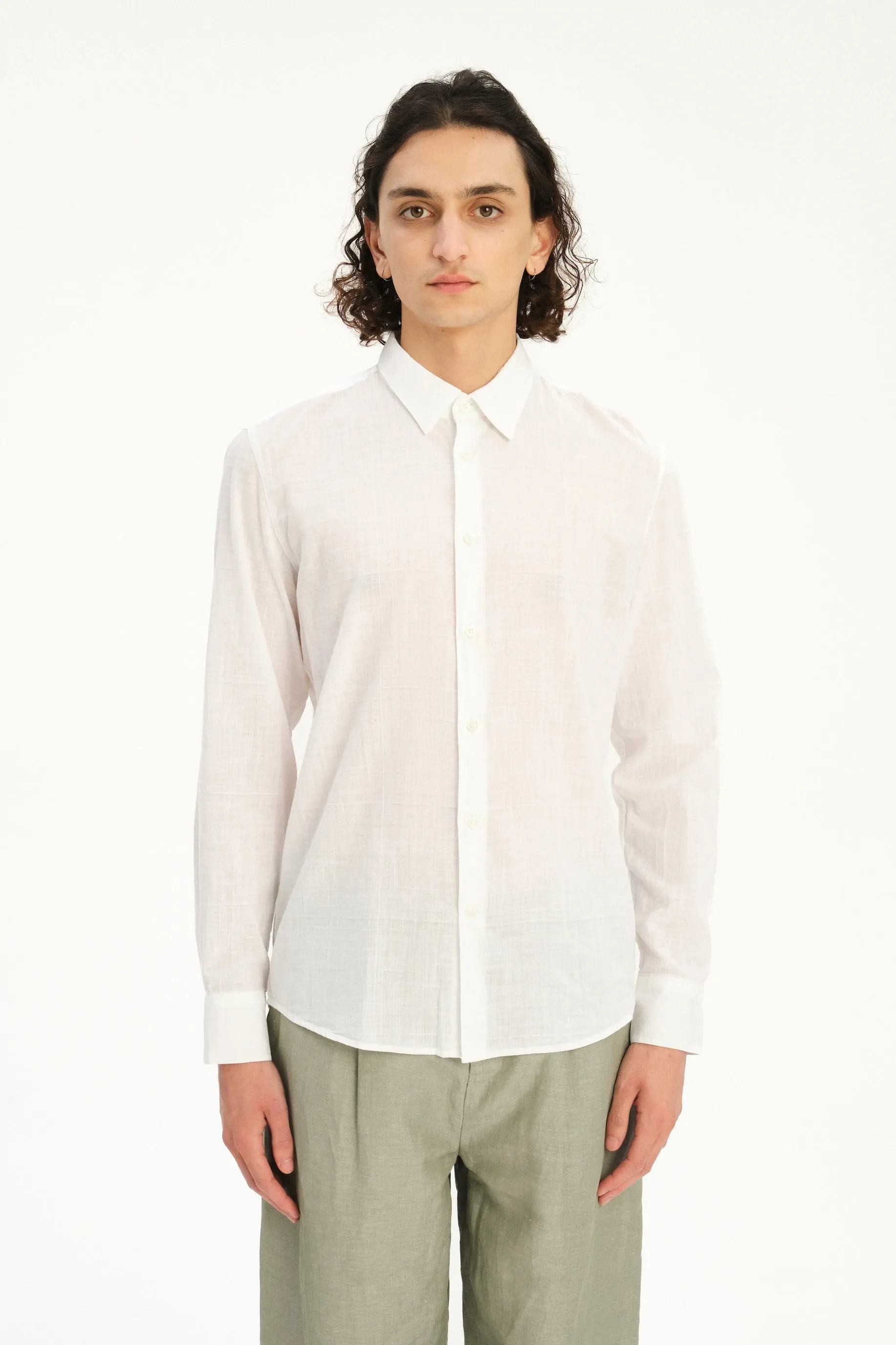 Feel Good Shirt in a White Structural Fabric sold by Delikatessen product image thumbnail 5
