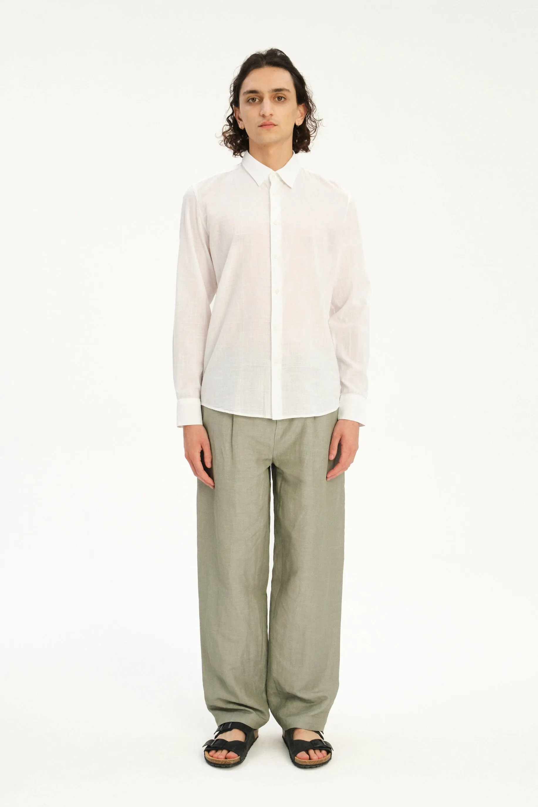 Feel Good Shirt in a White Structural Fabric sold by Delikatessen