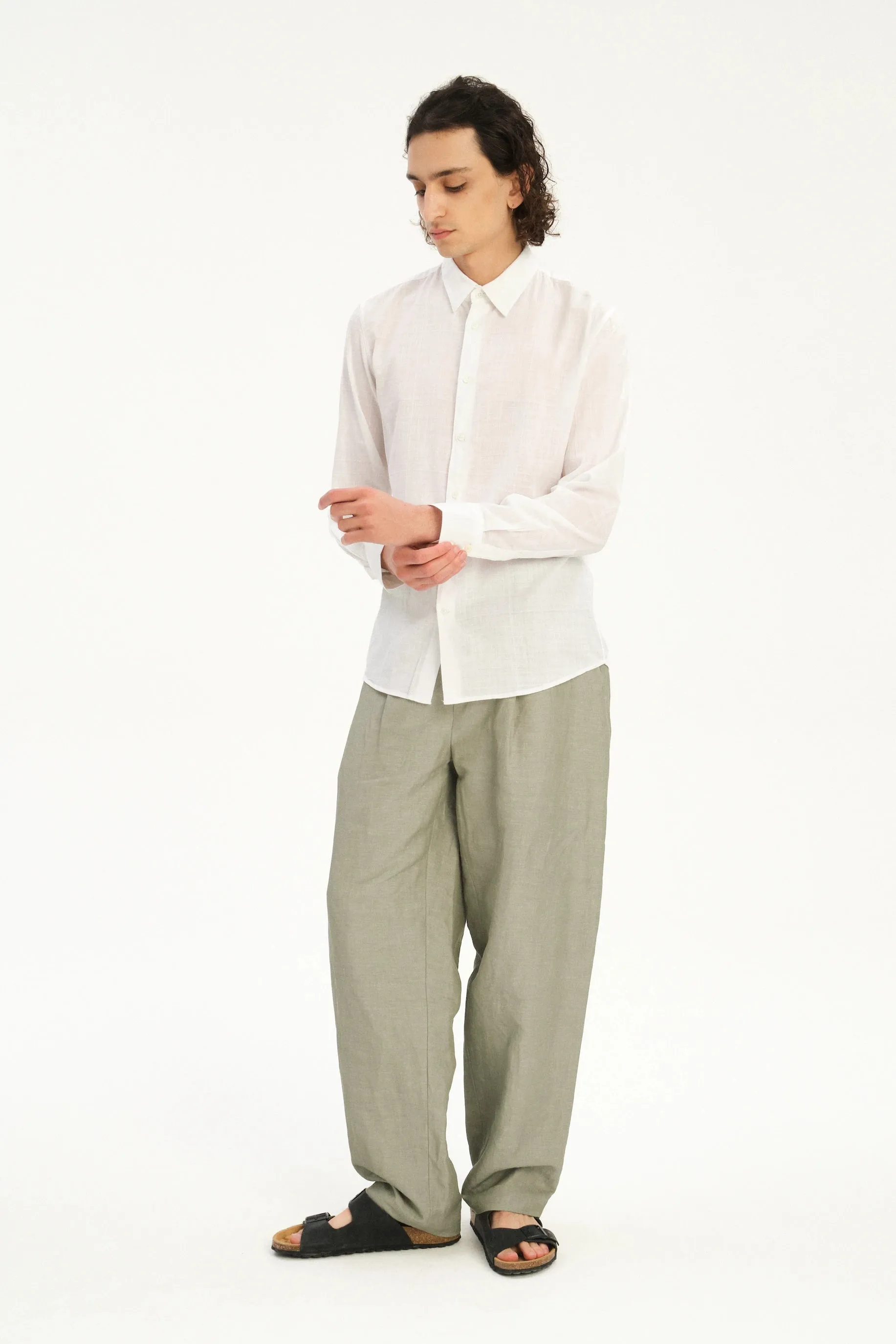Feel Good Shirt in a White Structural Fabric sold by Delikatessen product image thumbnail 3