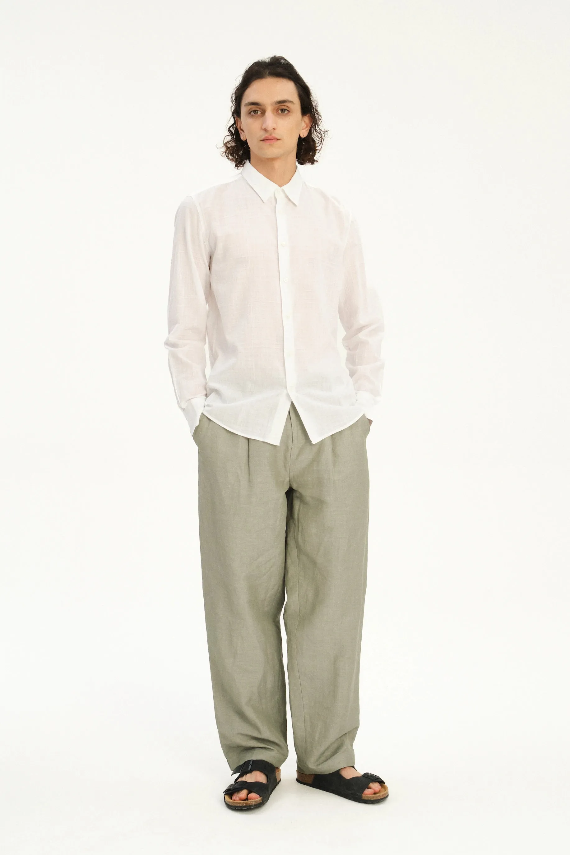 Feel Good Shirt in a White Structural Fabric sold by Delikatessen product image thumbnail 4