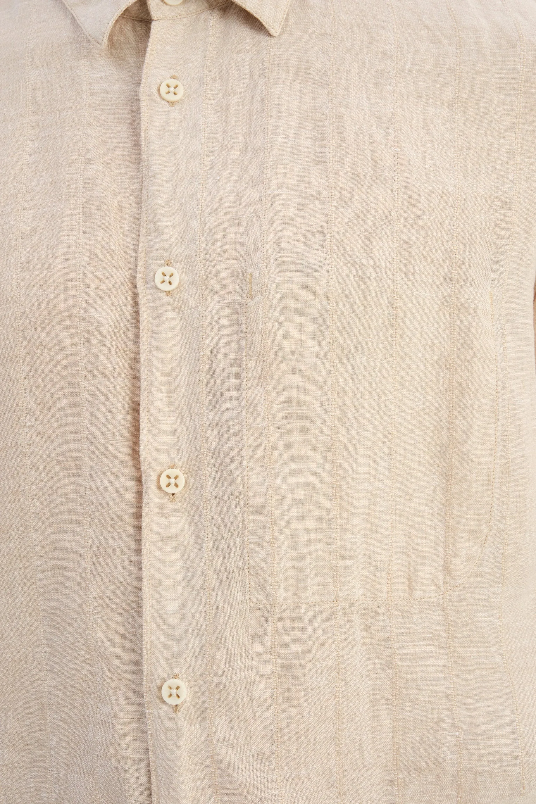 Feel Good Shirt in a Dobby Striped Soft Beige Italian Linen sold by Delikatessen product image thumbnail 3
