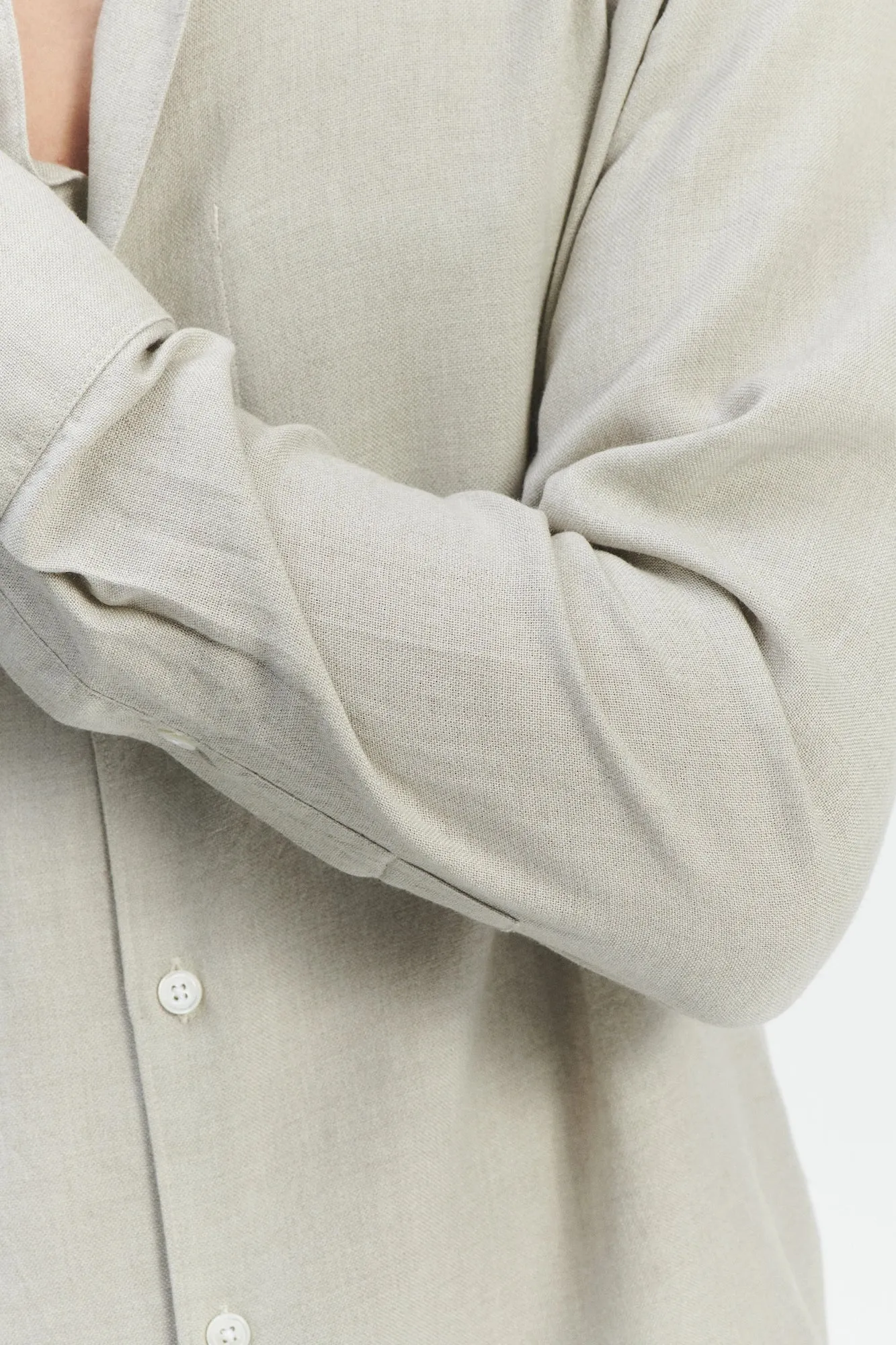Feel Good Shirt in a Grey Airy Mix of Portuguese Merino Wool and Modal sold by Delikatessen product image thumbnail 2