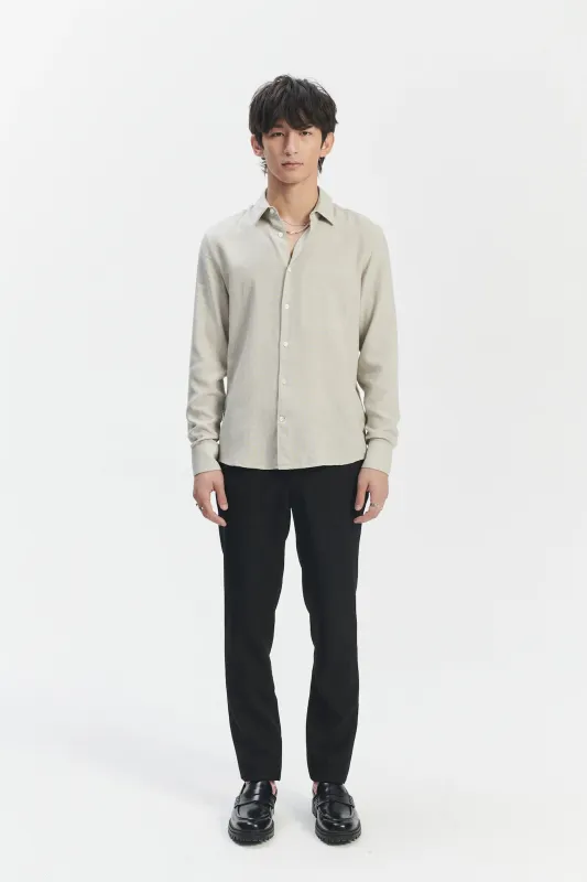 Feel Good Shirt in a Grey Airy Mix of Portuguese Merino Wool and Modal made by Delikatessen
