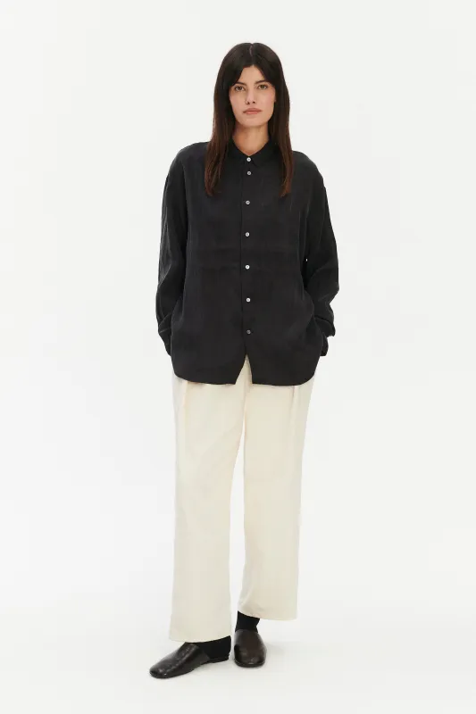 Oversized Arnhem Shirt in an Anthracite Japanese Lyocell Blend made by Delikatessen