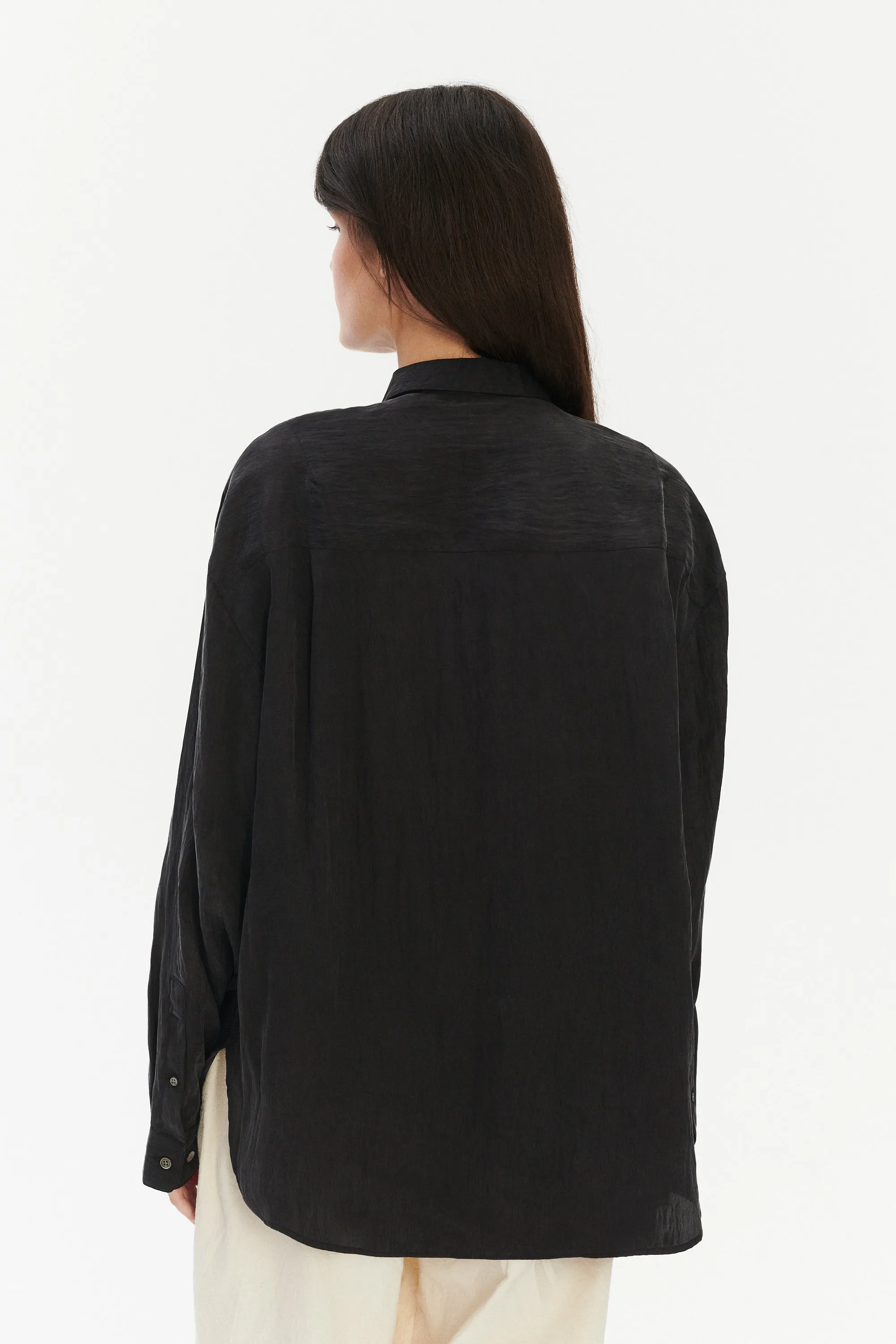 Oversized Arnhem Shirt in an Anthracite Japanese Lyocell Blend sold by Delikatessen product image thumbnail 5