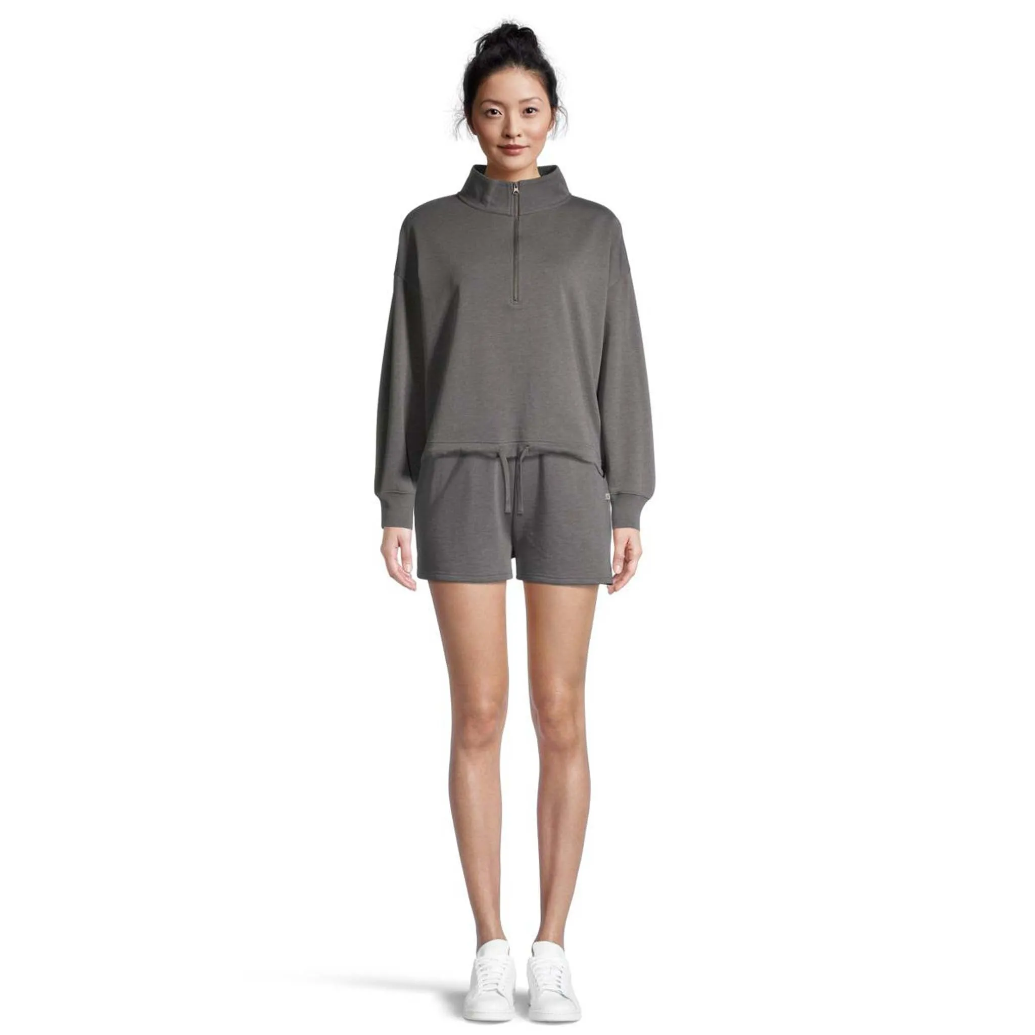 Ripzone Women's Crescent Half Zip Sweater - Heather Grey sold by Ripzone product image thumbnail 3