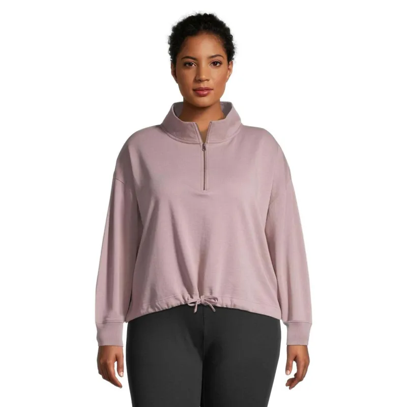 Ripzone Women's Plus Crescent Half Zip Sweater - Mauve sold by Ripzone