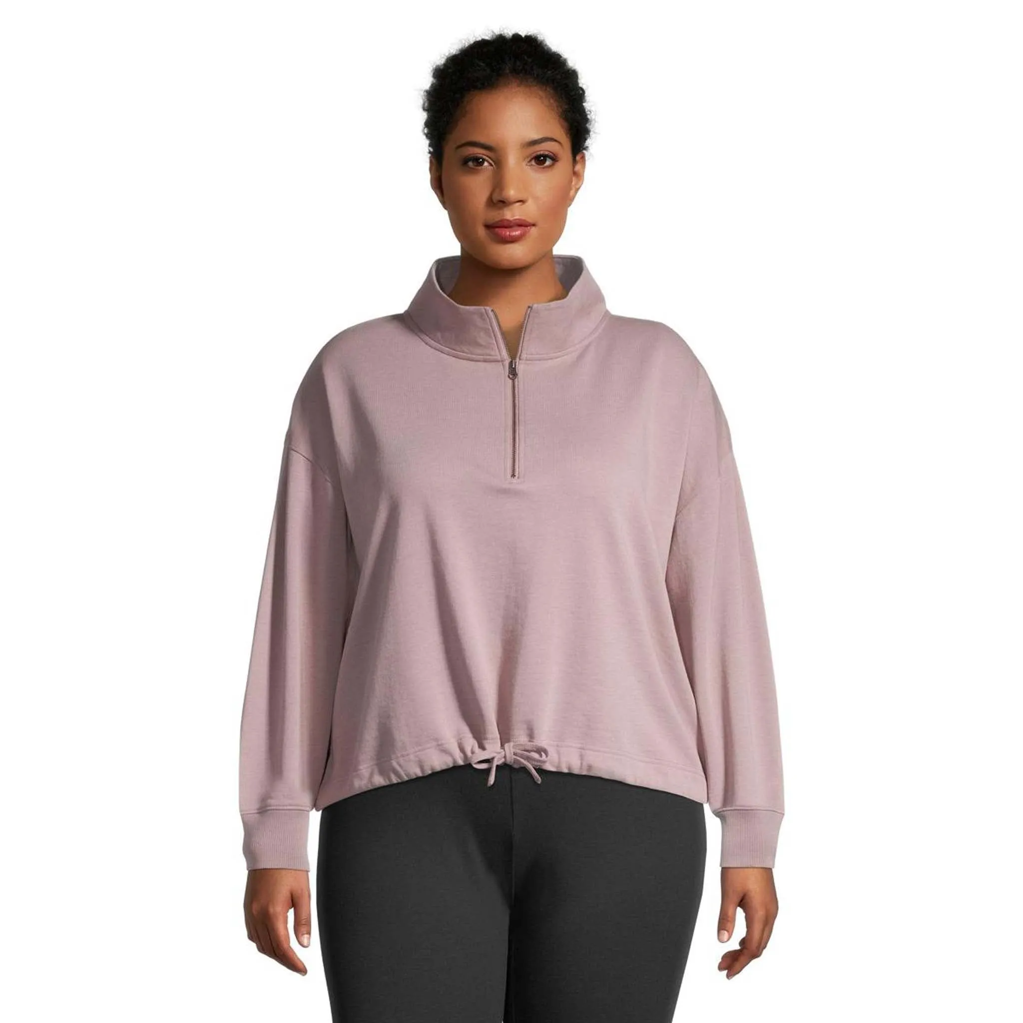 Ripzone Women's Plus Crescent Half Zip Sweater - Mauve sold by Ripzone