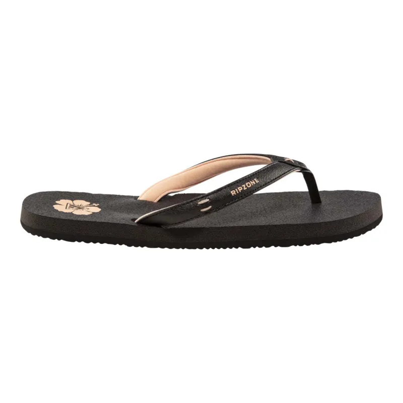 Ripzone Women's Bayside Flip Flop Sandal - Black/Pink sold by Ripzone