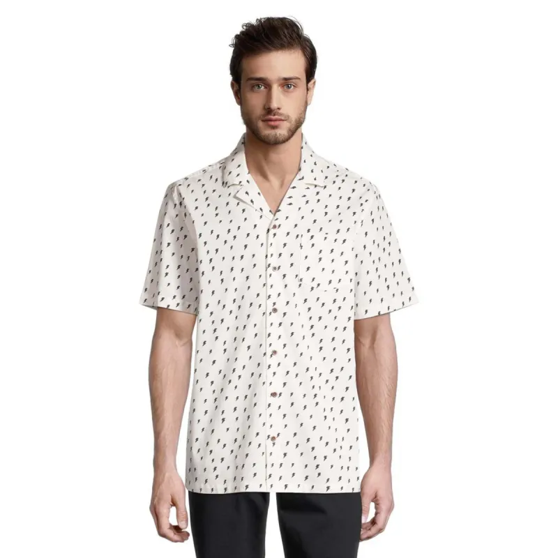 Ripzone Men's Sorel Short Sleeve Camp Shirt - Black Light Bolt made by Ripzone