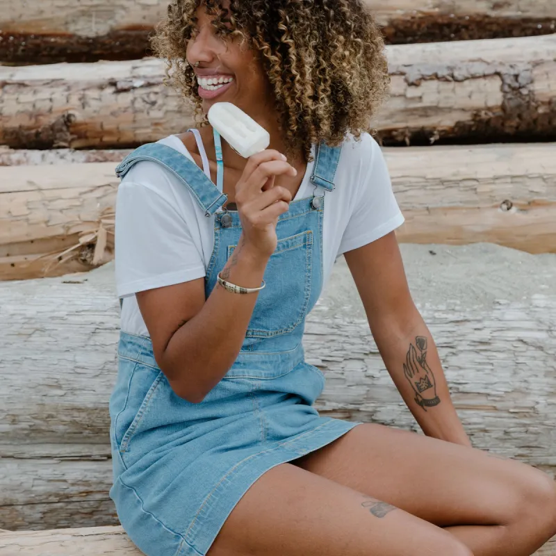 Ripzone Women's Saratoga Overall Dress - Light Blue Denim sold by Ripzone