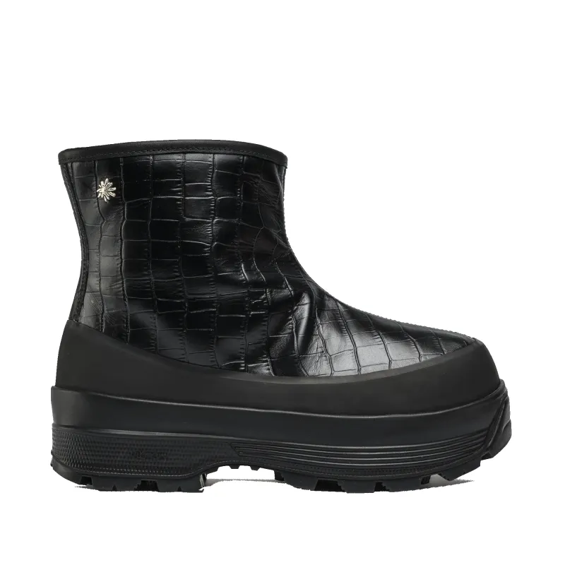 Badia Shearling Black Croc W made by Diemme Footwear