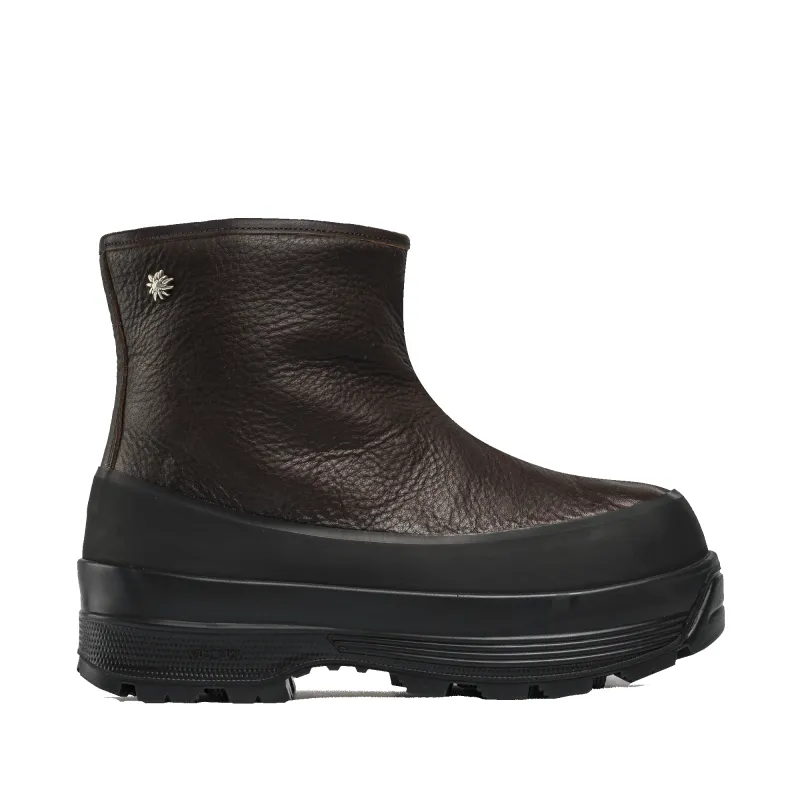 Badia Shearling Dark Brown Leather W made by Diemme Footwear