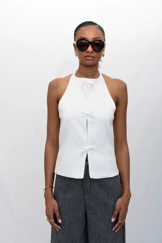 FINAL SALE | PEARLA BOW HALTER made by Beaulares