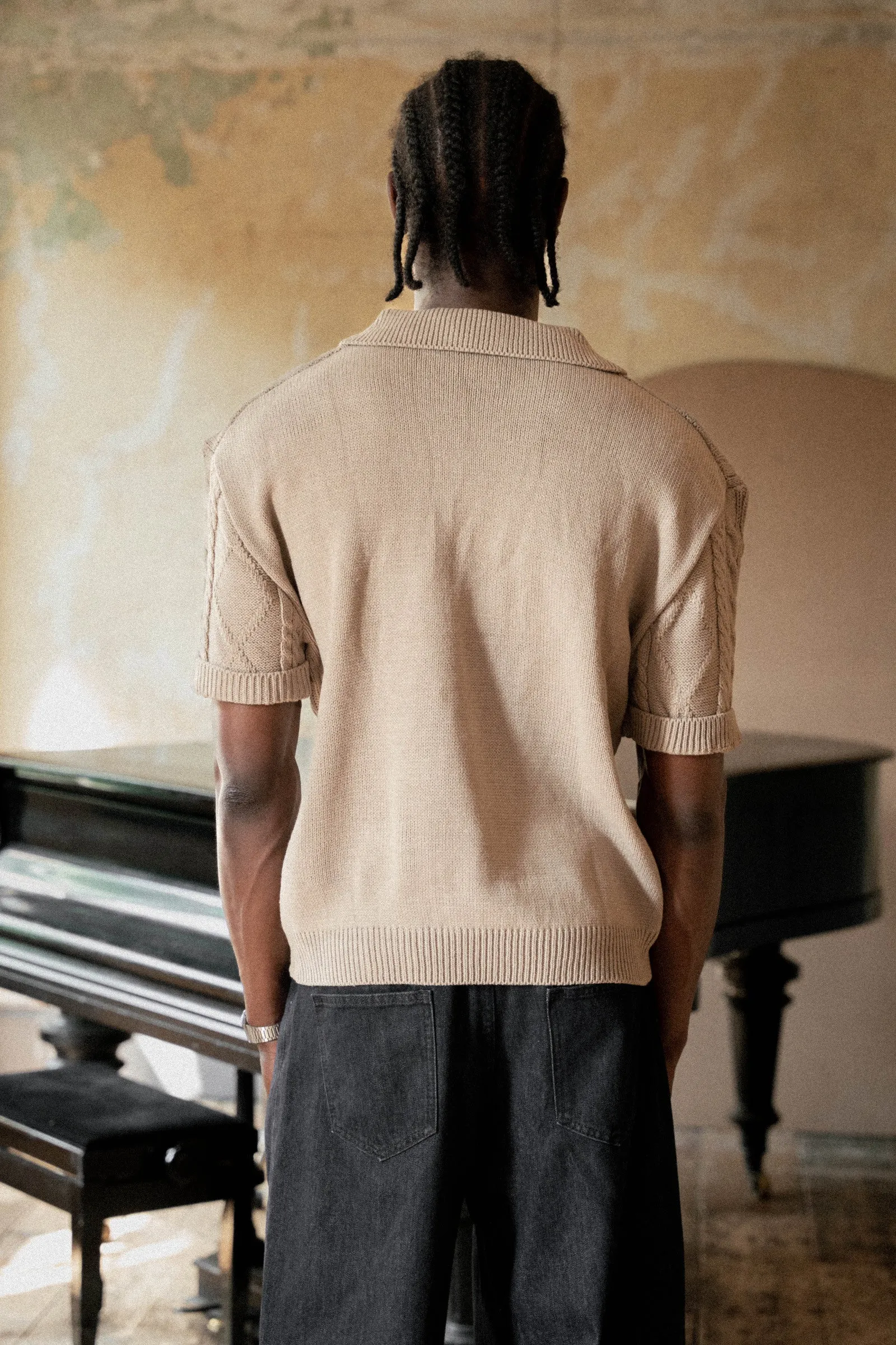 NOTTE CABLE KNIT POLO sold by Beaulares product image thumbnail 4