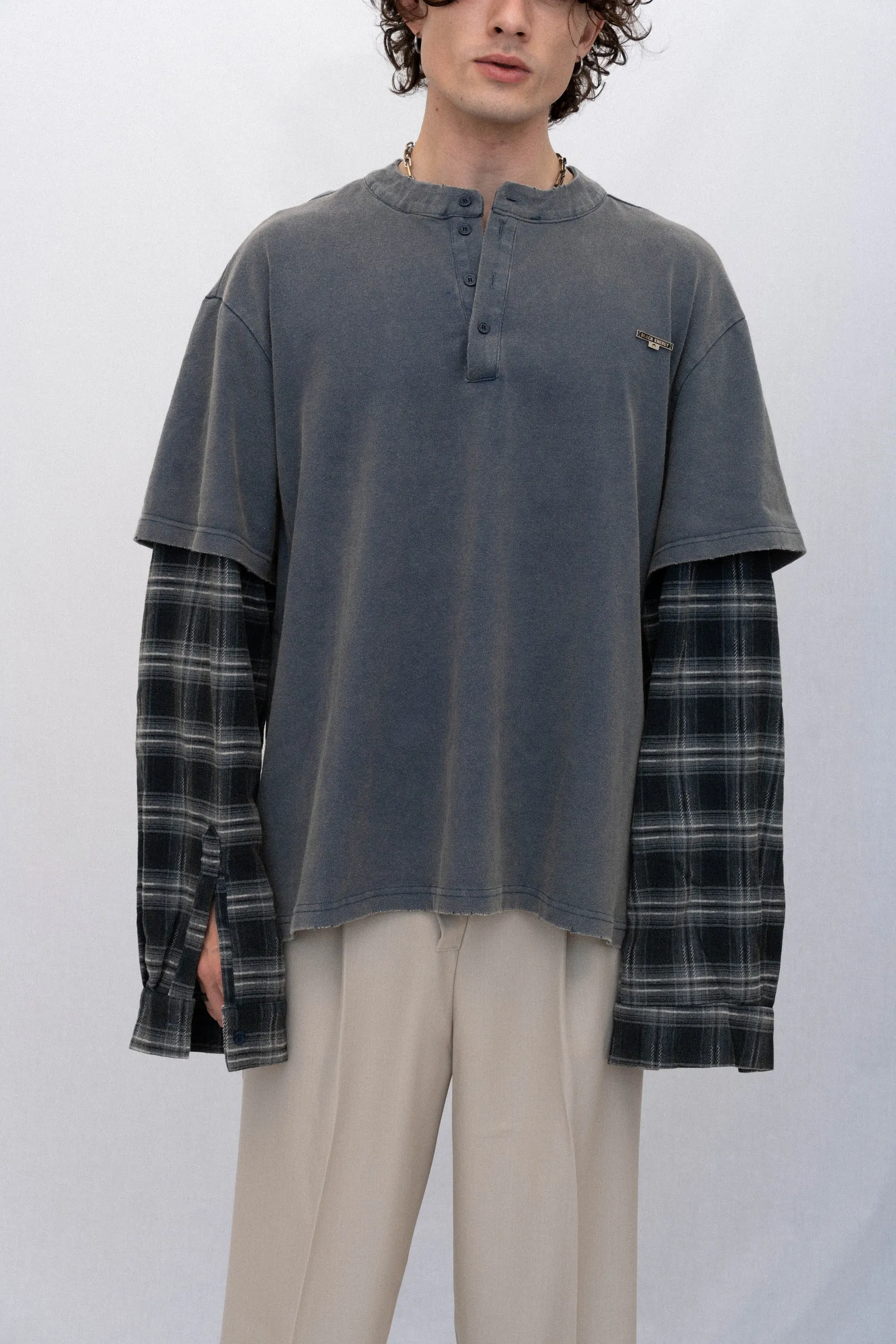 SKATER HENLEY LONG SLEEVE T-SHIRT sold by Beaulares product image thumbnail 5