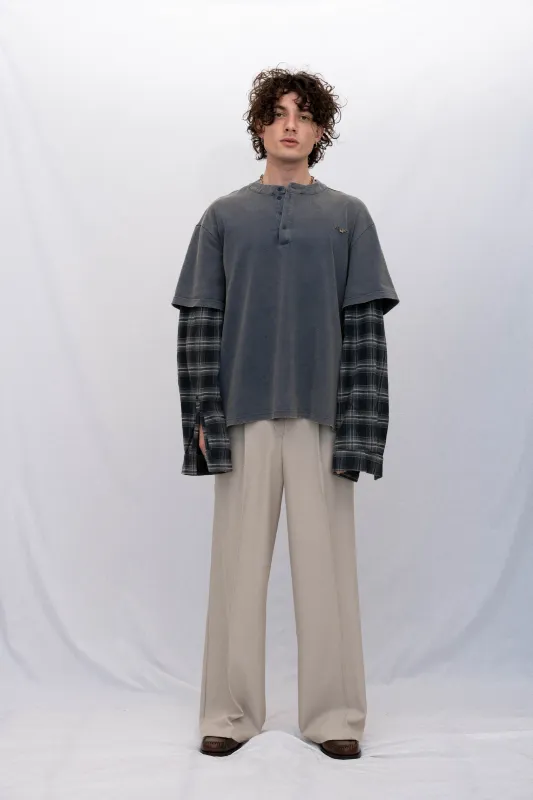 SKATER HENLEY LONG SLEEVE T-SHIRT made by Beaulares