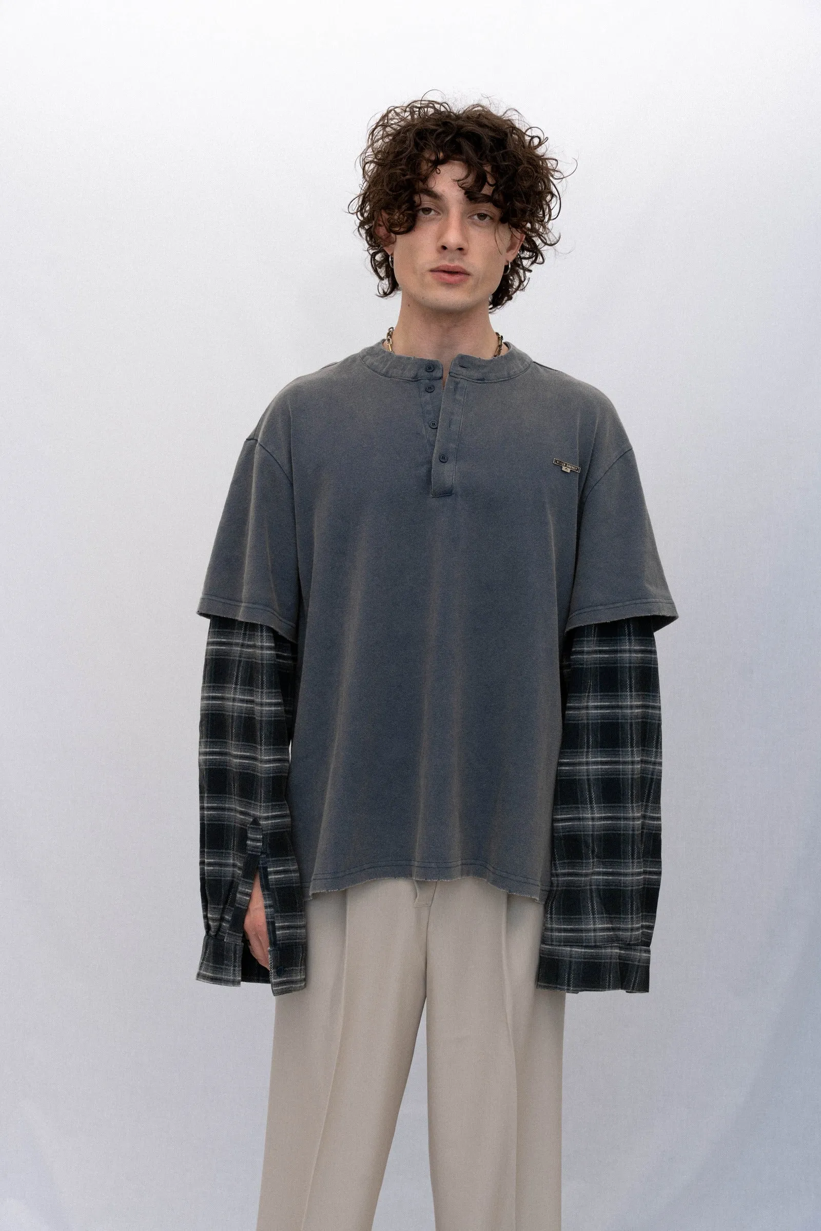 SKATER HENLEY LONG SLEEVE T-SHIRT sold by Beaulares product image thumbnail 2