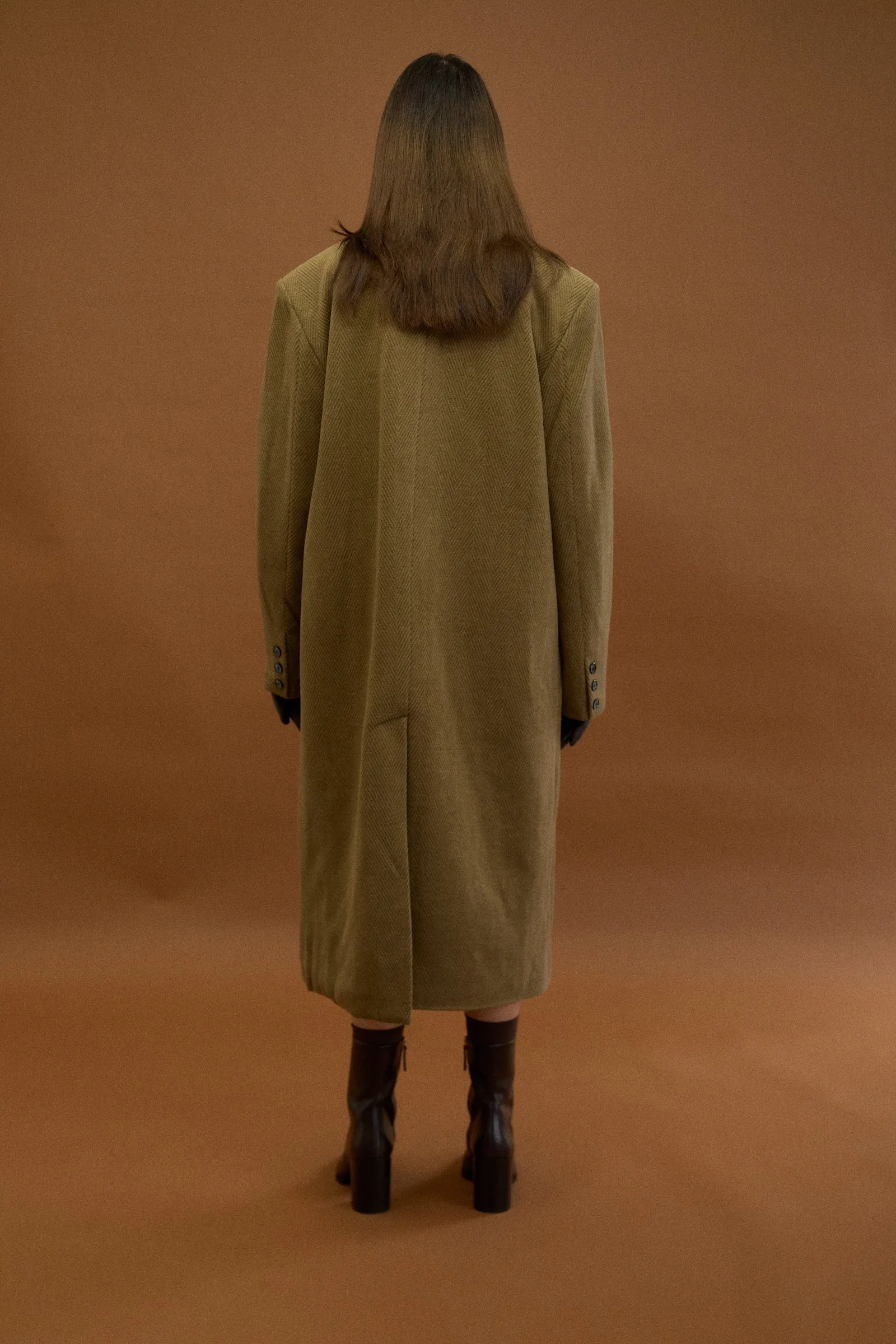 TEXTURED DOUBLE LAYER HERRINGBONE COAT sold by Beaulares product image thumbnail 5