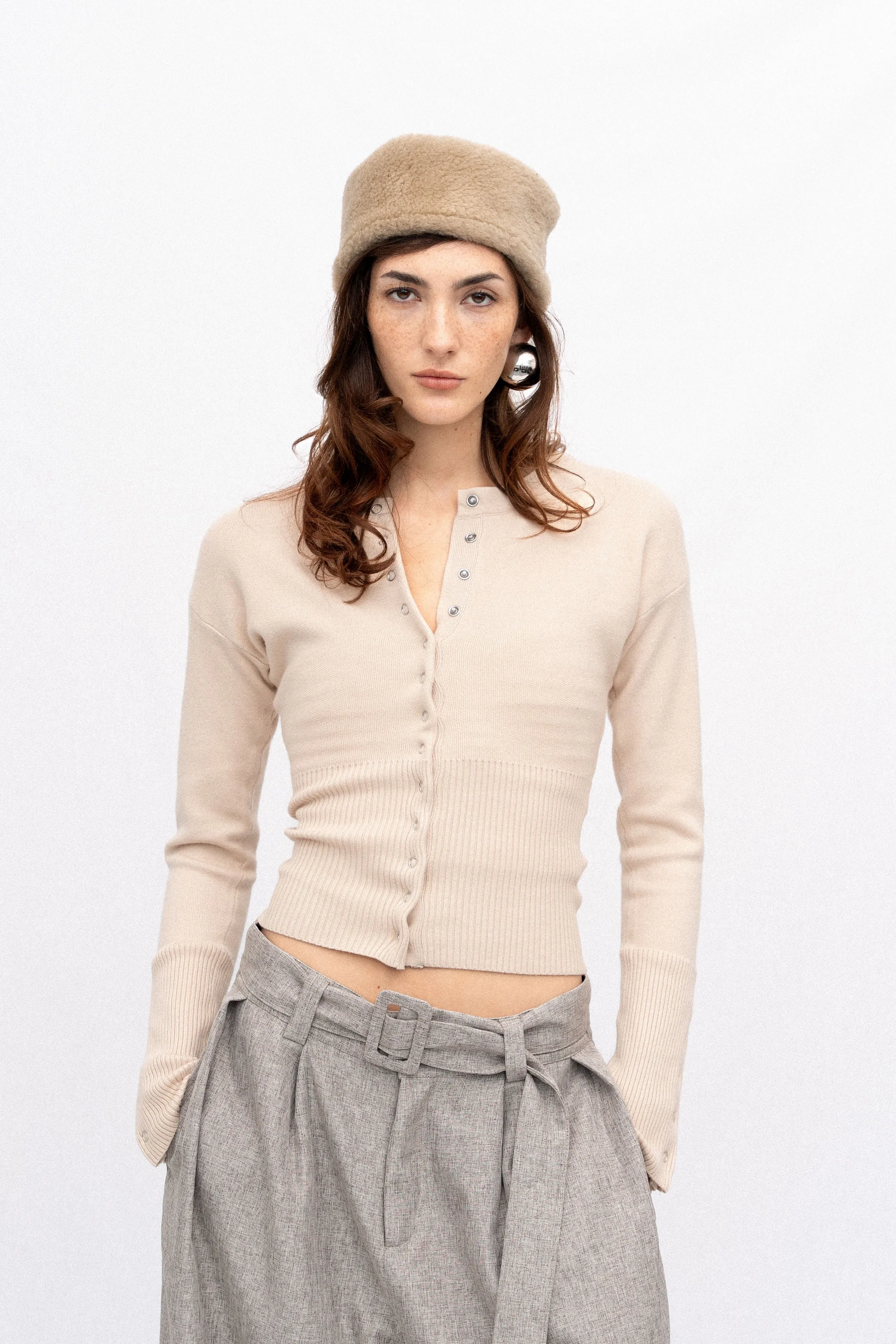 FINAL SALE | SOLENNE KNIT CARDIGAN TOP sold by Beaulares product image thumbnail 3