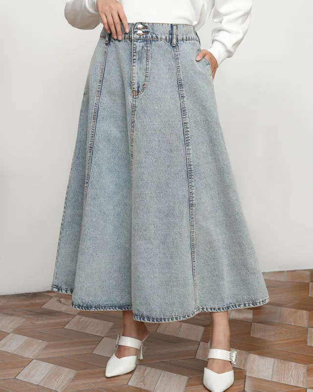 BRIENNE DENIM SKIRT sold by Geulis