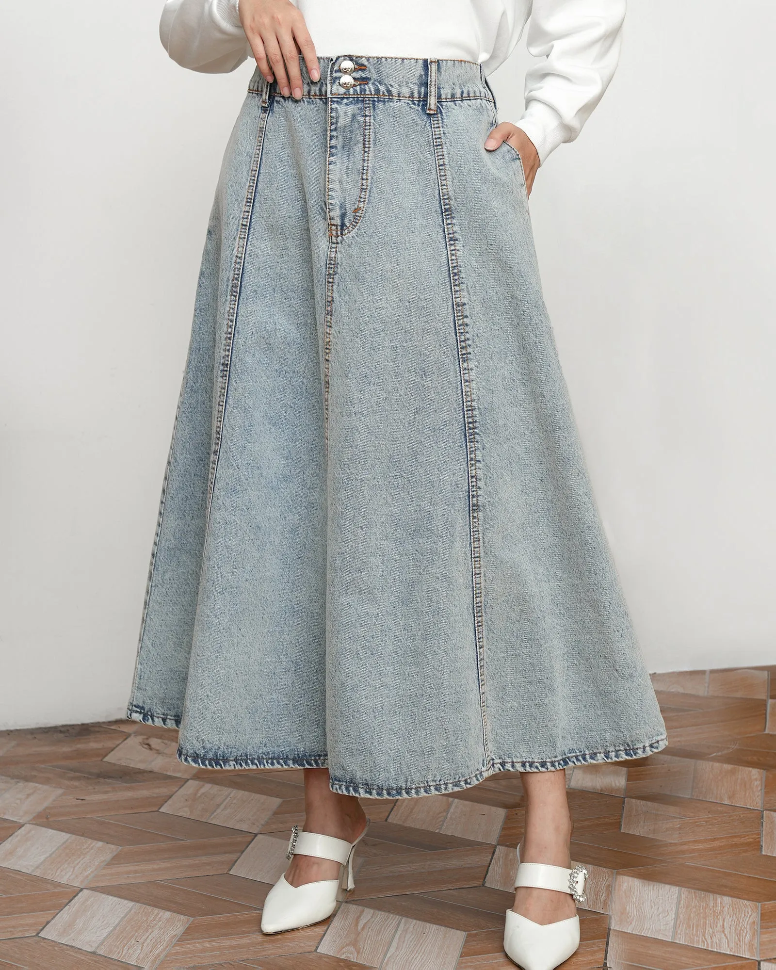 BRIENNE DENIM SKIRT sold by Geulis