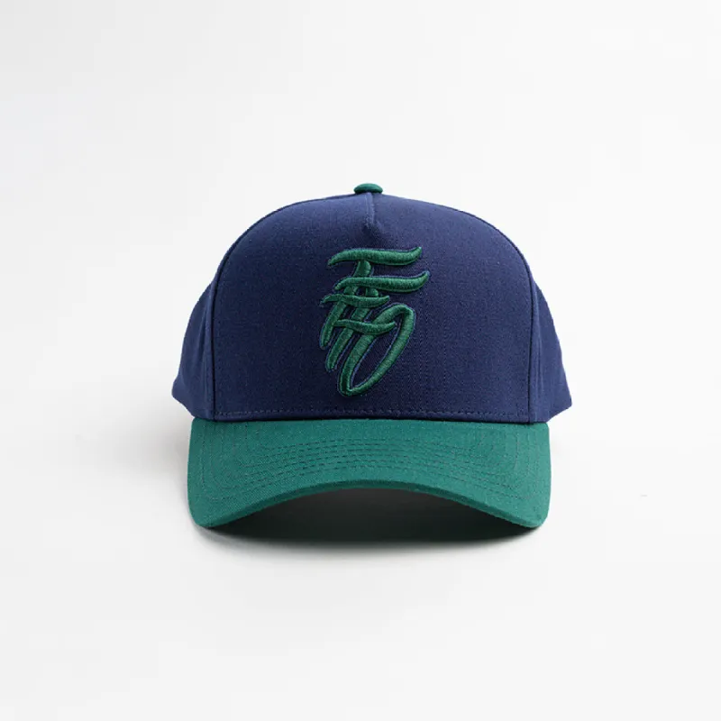 Winter Trio Snapback - Navy & Green sold by Far From Ordinary