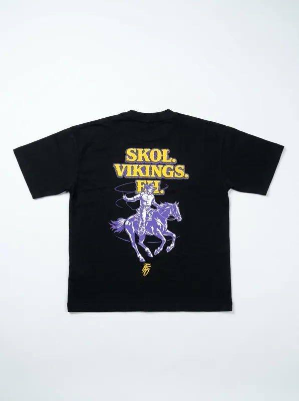 FFO x Minnesota Vikings | Skol Eh Tee - Black made by Far From Ordinary