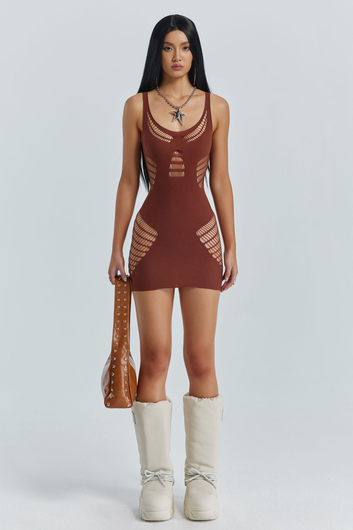 Dextra Dress - Brown sold by The Kript product image thumbnail 2