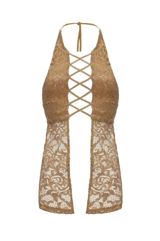 Meggy Top - Tan sold by The Kript