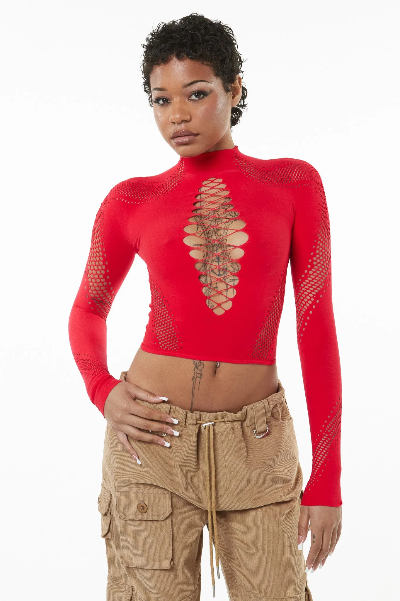 Nathalia Top - Red sold by The Kript product image thumbnail 3