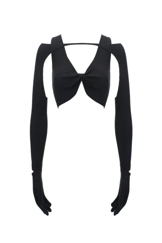Jaida Top - Black sold by The Kript